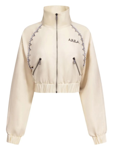 AREA crystal-embellished track jacket - White - zdjęcie produktu nr 1
