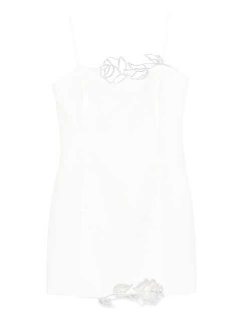 Blumarine Cady rose-embellished dress - White - zdjęcie produktu nr 1