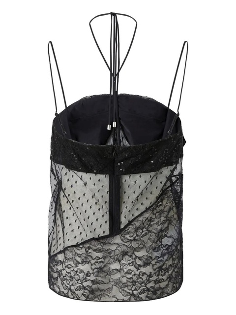 PINKO lace-paneled sequin blouse - Black - zdjęcie produktu nr 2