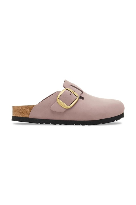 Birkenstock klapki nubukowe Boston Big Buckle damskie kolor fioletowy 1030544 - zdjęcie produktu nr 1
