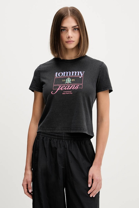 Tommy Jeans t-shirt bawełniany damski kolor czarny DW0DW21533 - zdjęcie produktu nr 1