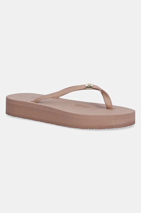Tommy Hilfiger japonki ELEVATED CHIC BEACH SANDAL damskie kolor beżowy na płaskim obcasie FW0FW08523 - zdjęcie produktu nr 1