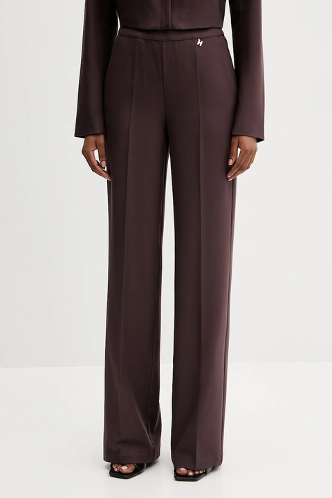 Silvian Heach spodnie FOLEY damskie kolor brązowy szerokie high waist GPA25486PA - zdjęcie produktu nr 1