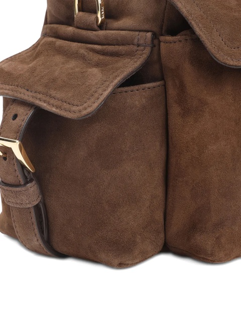 Prada medium Explore suede shoulder bag - Brown - zdjęcie produktu nr 2