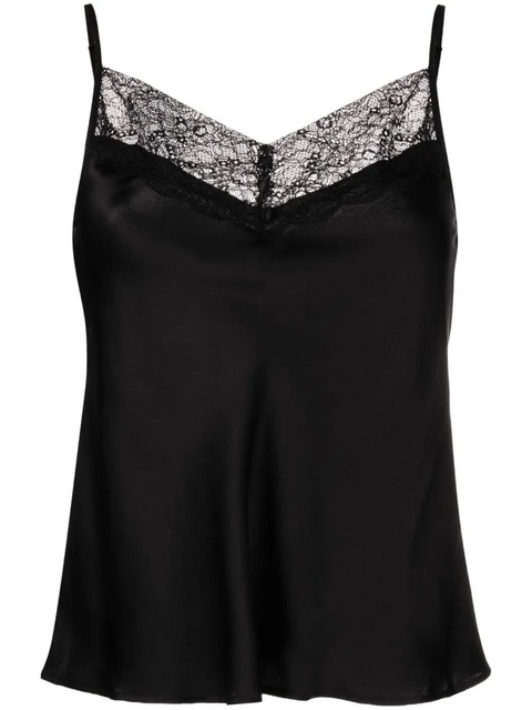 Maje lace-trim silk top - Black - zdjęcie produktu nr 1