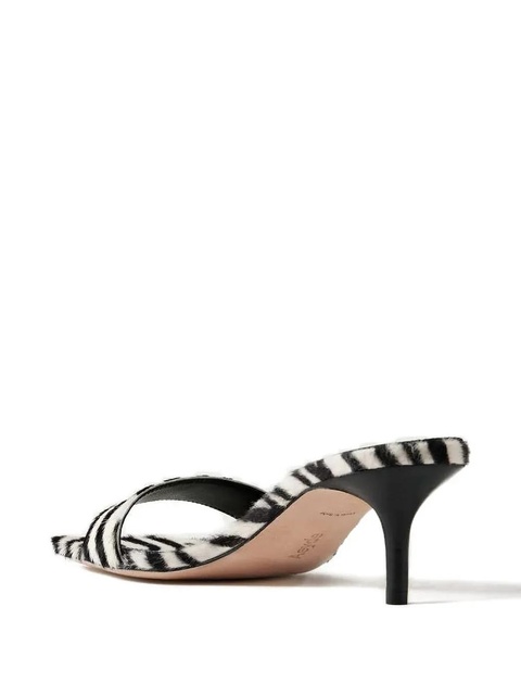 Aeyde zebra-pattern heeled sandals - Black - zdjęcie produktu nr 2