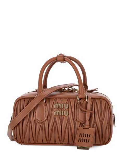 Miu Miu Arcadie matelassé top-handle tote bag - Brown - zdjęcie produktu nr 1