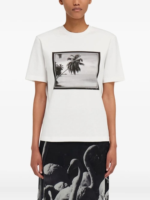Ferragamo palm-tree print T-shirt - White - zdjęcie produktu nr 1