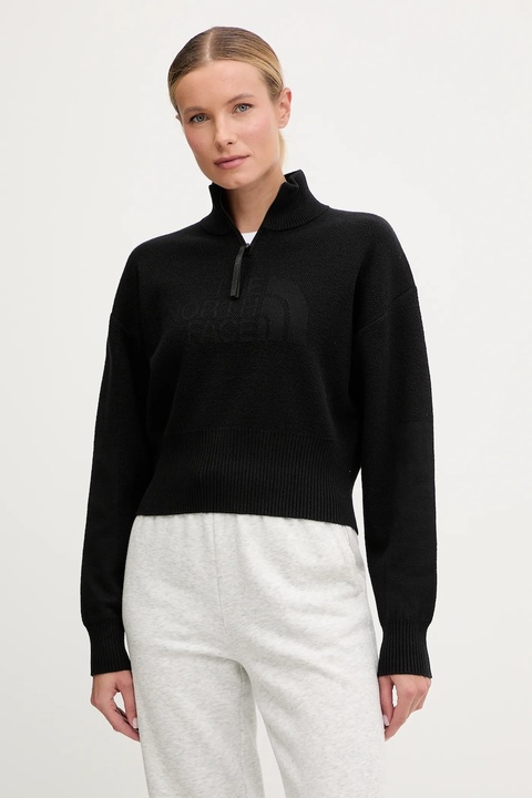 The North Face sweter z dodatkiem wełny damski kolor czarny z golfem NF0A8E79JK31 - zdjęcie produktu nr 1