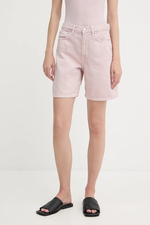 Samsoe Samsoe szorty jeansowe SASHELLY damskie kolor różowy gładkie high waist F25200013 - zdjęcie produktu nr 1