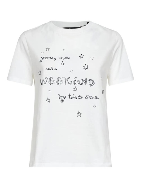 Weekend Max Mara lettering-print cotton t-shirt - White - zdjęcie produktu nr 2