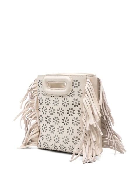 Maje mini perforated leather tote bag - Neutrals - zdjęcie produktu nr 2