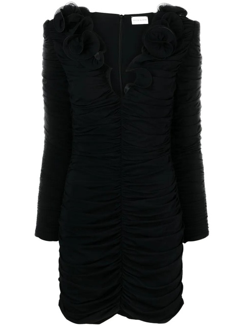 Magda Butrym Flower decolte long-sleeve minidress - Black - zdjęcie produktu nr 1