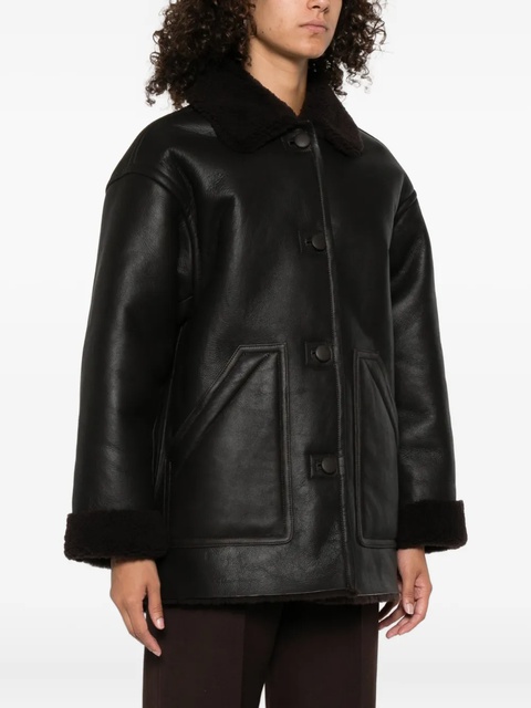 SANDRO leather short coat - Black - zdjęcie produktu nr 2