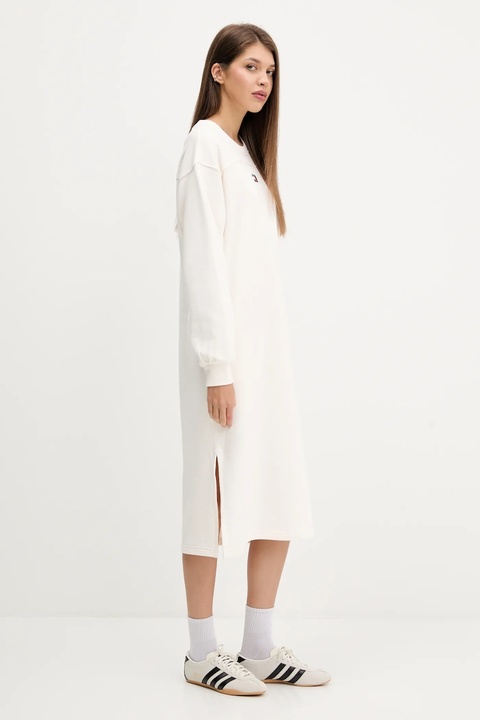 Tommy Jeans sukienka bawełniana kolor beżowy mini oversize DW0DW21484 - zdjęcie produktu nr 2