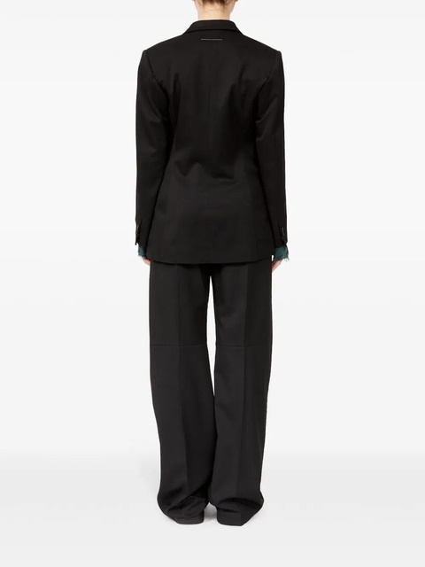 MM6 Maison Margiela logo-patch twill blazer - Black - zdjęcie produktu nr 2