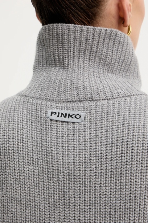 Pinko komin z dodatkiem wełny damski kolor szary gładki 105994 A2Z4 - zdjęcie produktu nr 1
