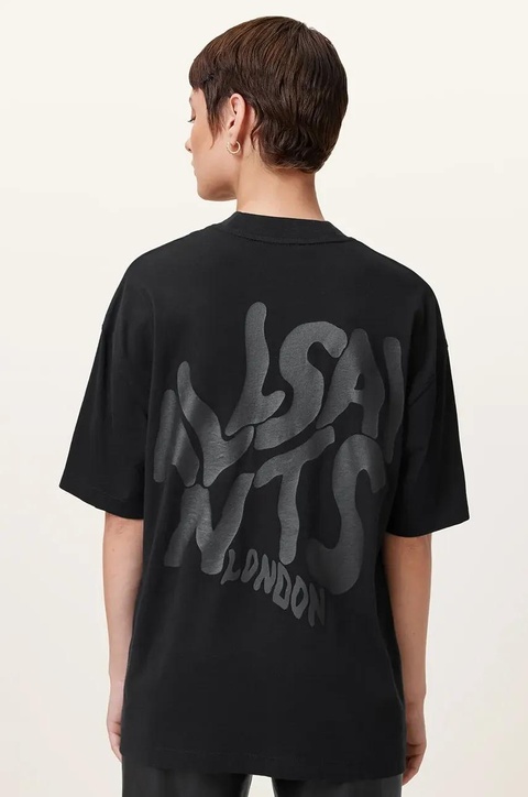 AllSaints t-shirt bawełniany ORLANDO ETTA damskie kolor czarny W267JB - zdjęcie produktu nr 2