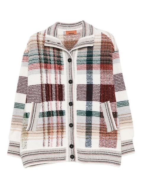 Missoni plaid-pattern cardigan - White - zdjęcie produktu nr 1