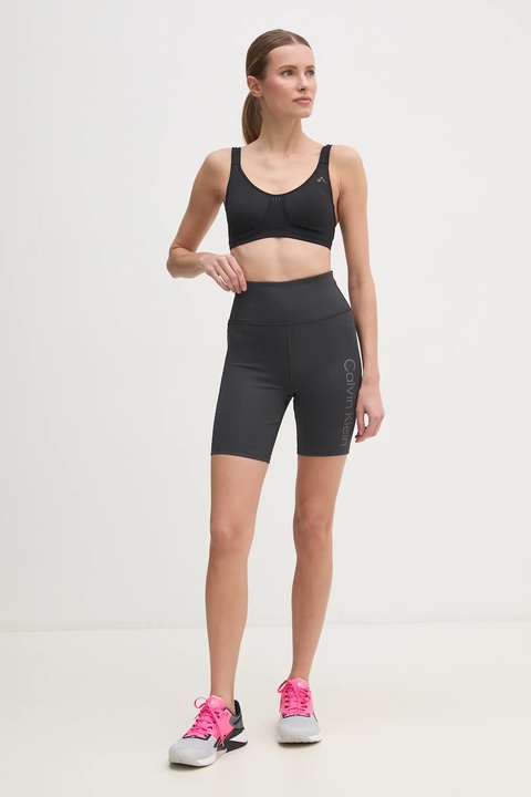 Calvin Klein Performance szorty treningowe kolor szary z nadrukiem high waist LVGWS5L708 - zdjęcie produktu nr 2