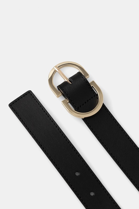 Tommy Hilfiger pasek skórzany damski kolor czarny AW0AW17972 - zdjęcie produktu nr 2