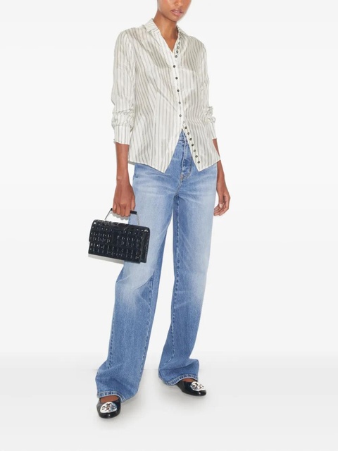 Tory Burch striped cinched button-down top - White - zdjęcie produktu nr 1