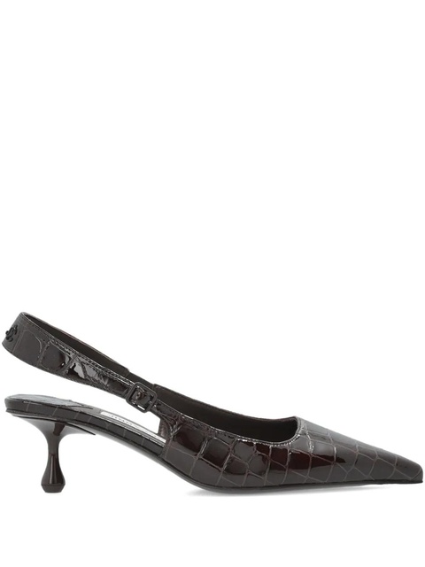 Jimmy Choo 50mm Amel pointed crocodile-effect heeled pumps - Brown - zdjęcie produktu nr 1