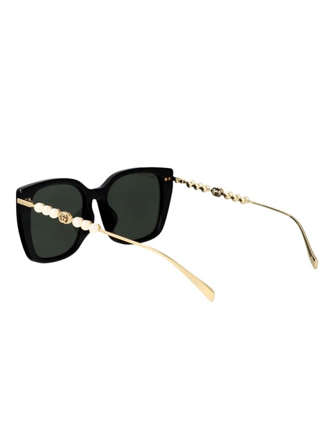 Gucci Eyewear pearl-embellishment square-frame sunglasses - Black - zdjęcie produktu nr 2