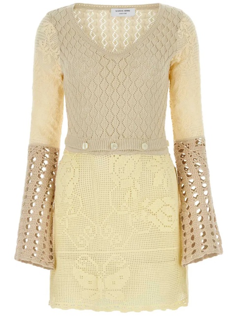 Marine Serre crochet-knit mini dress - Neutrals - zdjęcie produktu nr 1