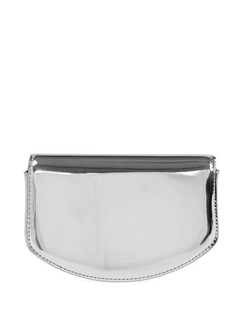 GANNI metallic-effect clasp chain mini bag - Grey - zdjęcie produktu nr 2