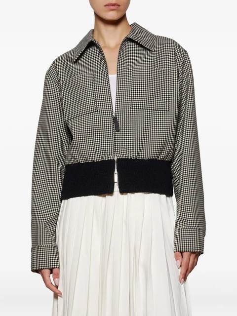 Ferragamo check-pattern zip-front jacket - Black - zdjęcie produktu nr 2