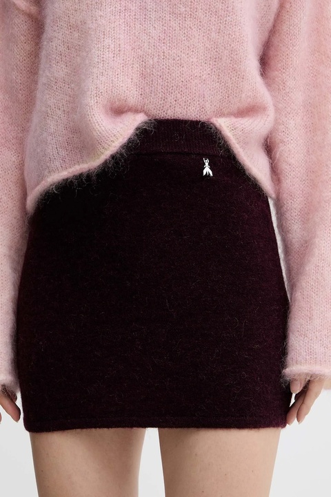 Patrizia Pepe spódnica z dodatkiem wełny kolor bordowy mini ołówkowa 2G1034 K293 - zdjęcie produktu nr 1