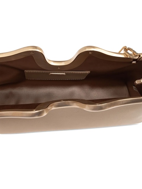 Cult Gaia Valma curved-frame chain clutch - Neutrals - zdjęcie produktu nr 2