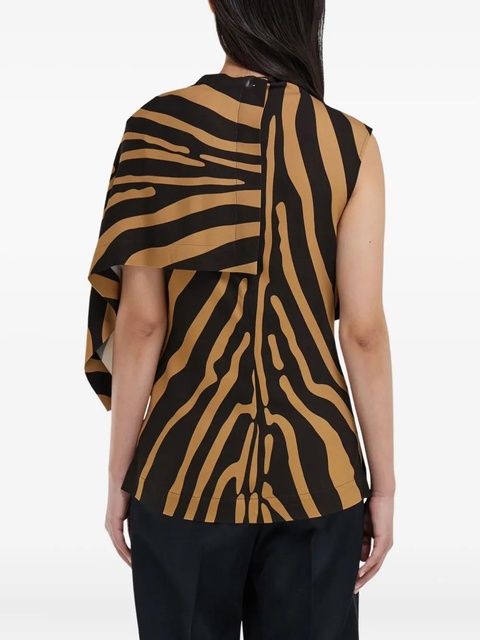 Ferragamo animal-print asymmetric top - Brown - zdjęcie produktu nr 2