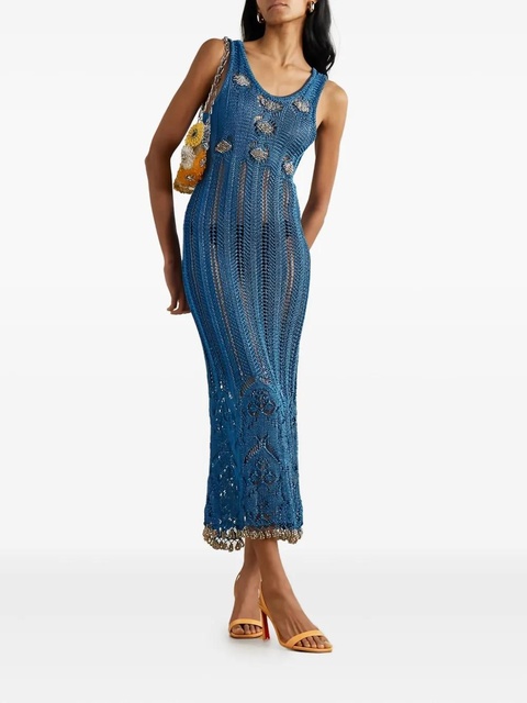 Rabanne embellished openwork midi dress - Blue - zdjęcie produktu nr 2