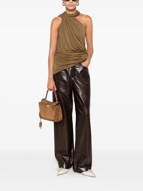 ENTIRE STUDIOS Dalters draped one-shoulder top - Brown - zdjęcie produktu nr 1
