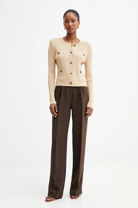 Guess spodnie THEOLINE damskie kolor brązowy szerokie high waist W5YB08 WGHC2 - zdjęcie produktu nr 1
