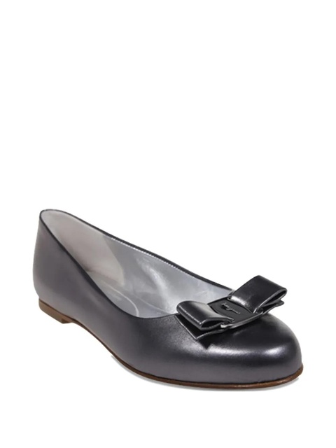 Ferragamo bow-detail ballerina shoes - Grey - zdjęcie produktu nr 2