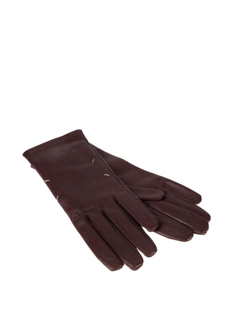 Maison Margiela leather fou-stitches gloves - Red - zdjęcie produktu nr 2