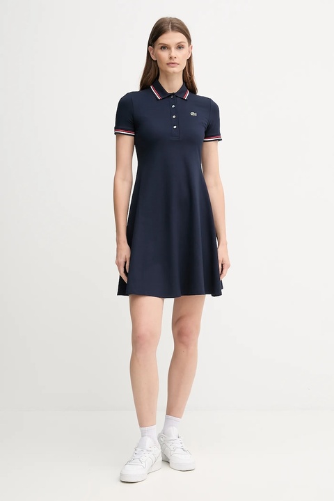 Lacoste sukienka kolor granatowy mini rozkloszowana EF5288 - zdjęcie produktu nr 2