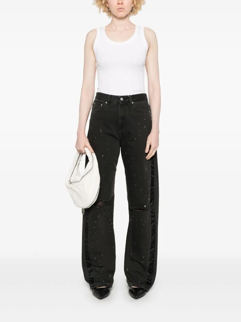 MM6 Maison Margiela paint-splatter effect jeans - Black - zdjęcie produktu nr 2