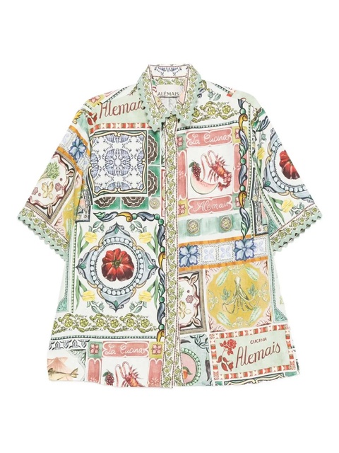 ALEMAIS graphic-print shirt - Green - zdjęcie produktu nr 1