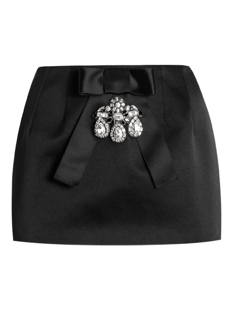 Dolce & Gabbana bow-embellished crystal-detail mini skirt - Black - zdjęcie produktu nr 1