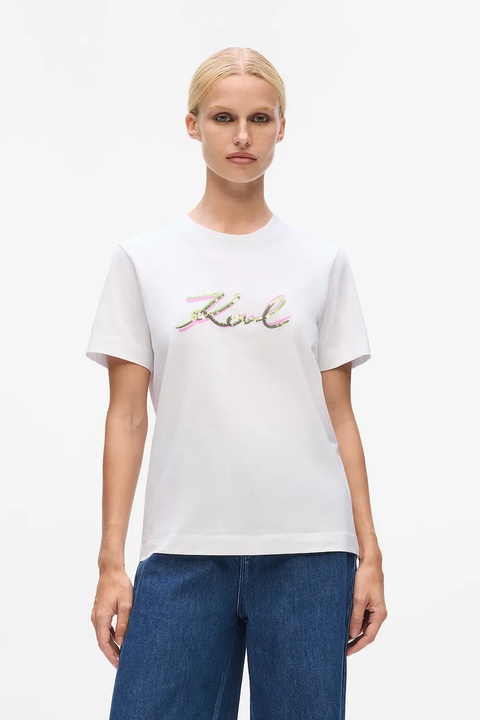 Karl Lagerfeld t-shirt bawełniany damski kolor biały A4W17052 - zdjęcie produktu nr 1