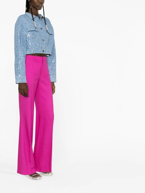 ROTATE BIRGER CHRISTENSEN embellished cropped denim jacket - Blue - zdjęcie produktu nr 2