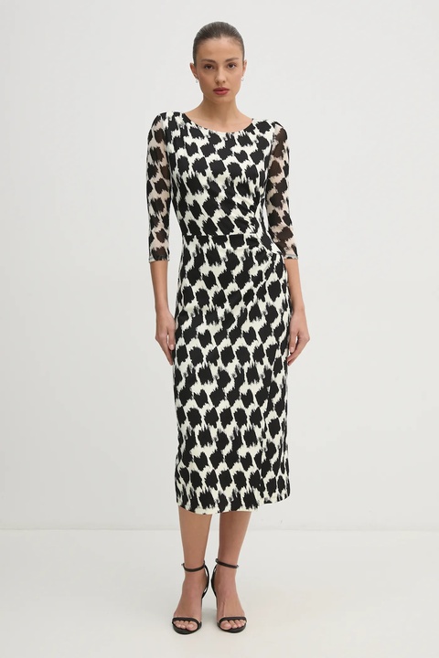 DIANE VON FURSTENBERG sukienka kolor beżowy midi dopasowana DVFDL4S038 - zdjęcie produktu nr 2