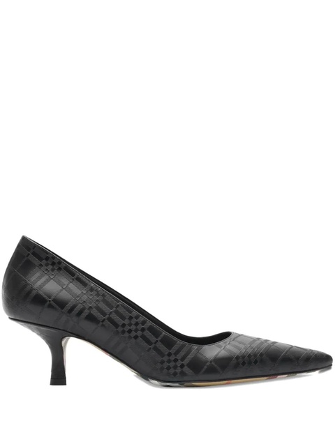 Burberry 55mm Dame pointed-toe check-embossed pumps - Black - zdjęcie produktu nr 1