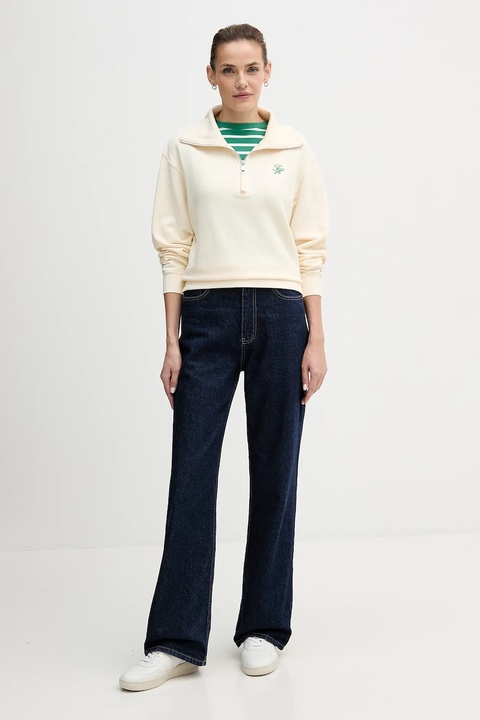 Tommy Hilfiger bluza damska kolor beżowy z aplikacją WW0WW49470 - zdjęcie produktu nr 2