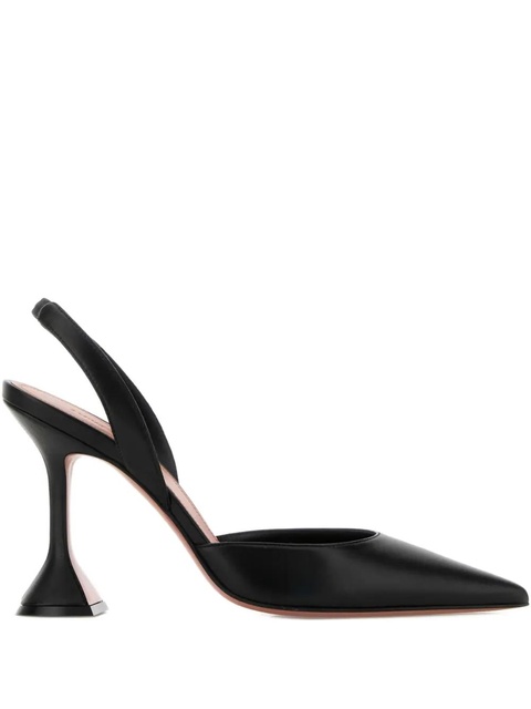 Amina Muaddi 95mm holli sling leather pumps - Black - zdjęcie produktu nr 1