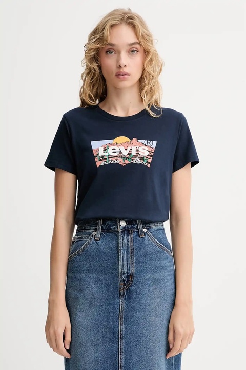 Levi's t-shirt bawełniany damski kolor granatowy 17369 - zdjęcie produktu nr 1